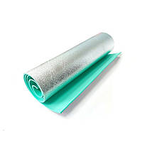 Каремат туристичний з фольгою бірюзовий KB-1866-green