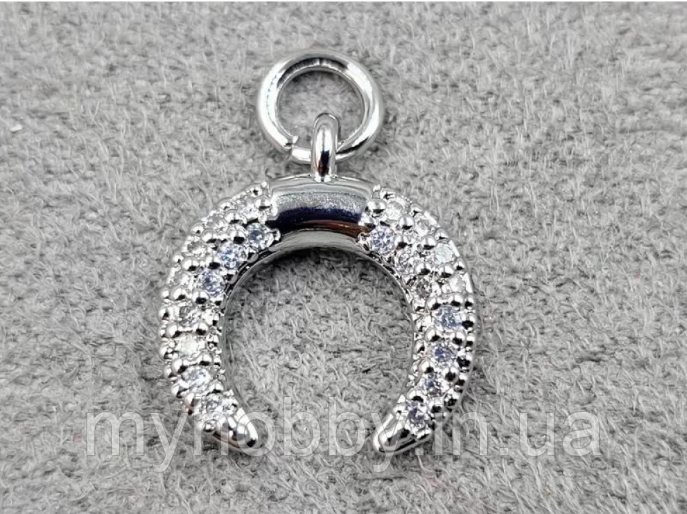 Підвіска *лунниця* 12*14 мм колір сталь (гіпоалергенний сплав), фото 1