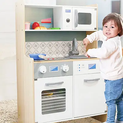 Велика реалістична кухня дитині для ігор у кухаря кулінара в дитячій кімнаті 18 предметів Посуд із металу