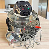 Аерогриль настільна з прозорим загартованим склом 22 л для запікання курок, овочів, приготування на парі, фото 4