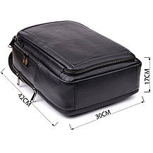 Багатофункціональний рюкзак для чоловіків з натуральної шкіри Vintage 23044 Чорний, фото 3