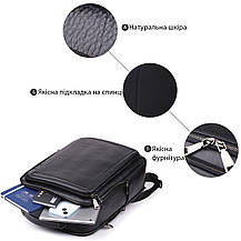 Багатофункціональний рюкзак для чоловіків з натуральної шкіри Vintage 23044 Чорний, фото 4