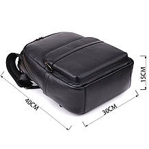 Місткий рюкзак для чоловіків з натуральної шкіри Vintage 23045 Чорний, фото 3