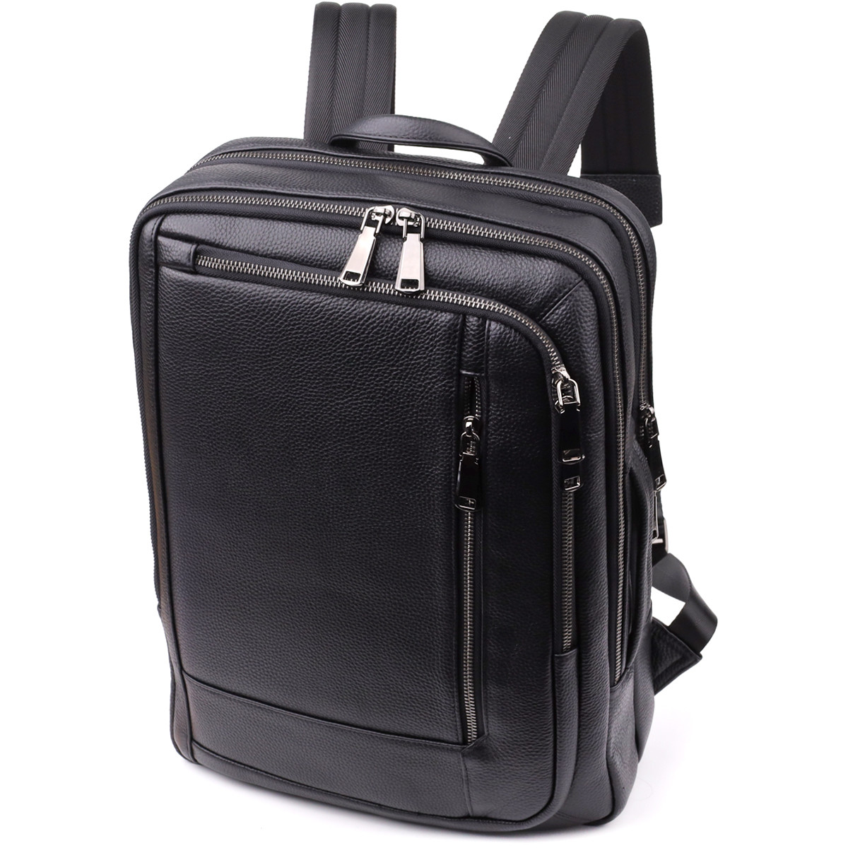 Практичний чоловічий рюкзак з натуральної шкіри Vintage 23051 Чорний