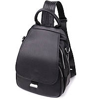 Стильний жіночий рюкзак з натуральної шкіри Vintage 23056 Чорний