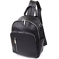 Цікавий жіночий рюкзак з натуральної шкіри Vintage 23059 Чорний