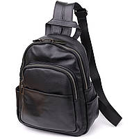 Лаконічний жіночий рюкзак з натуральної шкіри Vintage 23062 Чорний