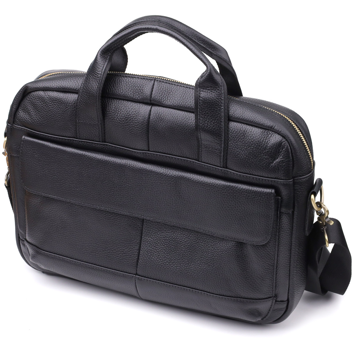 Практичний портфель для чоловіків з натуральної шкіри Vintage 23041 Чорний