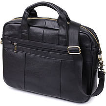 Практичний портфель для чоловіків з натуральної шкіри Vintage 23041 Чорний, фото 2