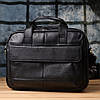 Практичний портфель для чоловіків з натуральної шкіри Vintage 23041 Чорний, фото 10