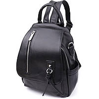 Класичний жіночий рюкзак з натуральної шкіри Vintage 23061 Чорний