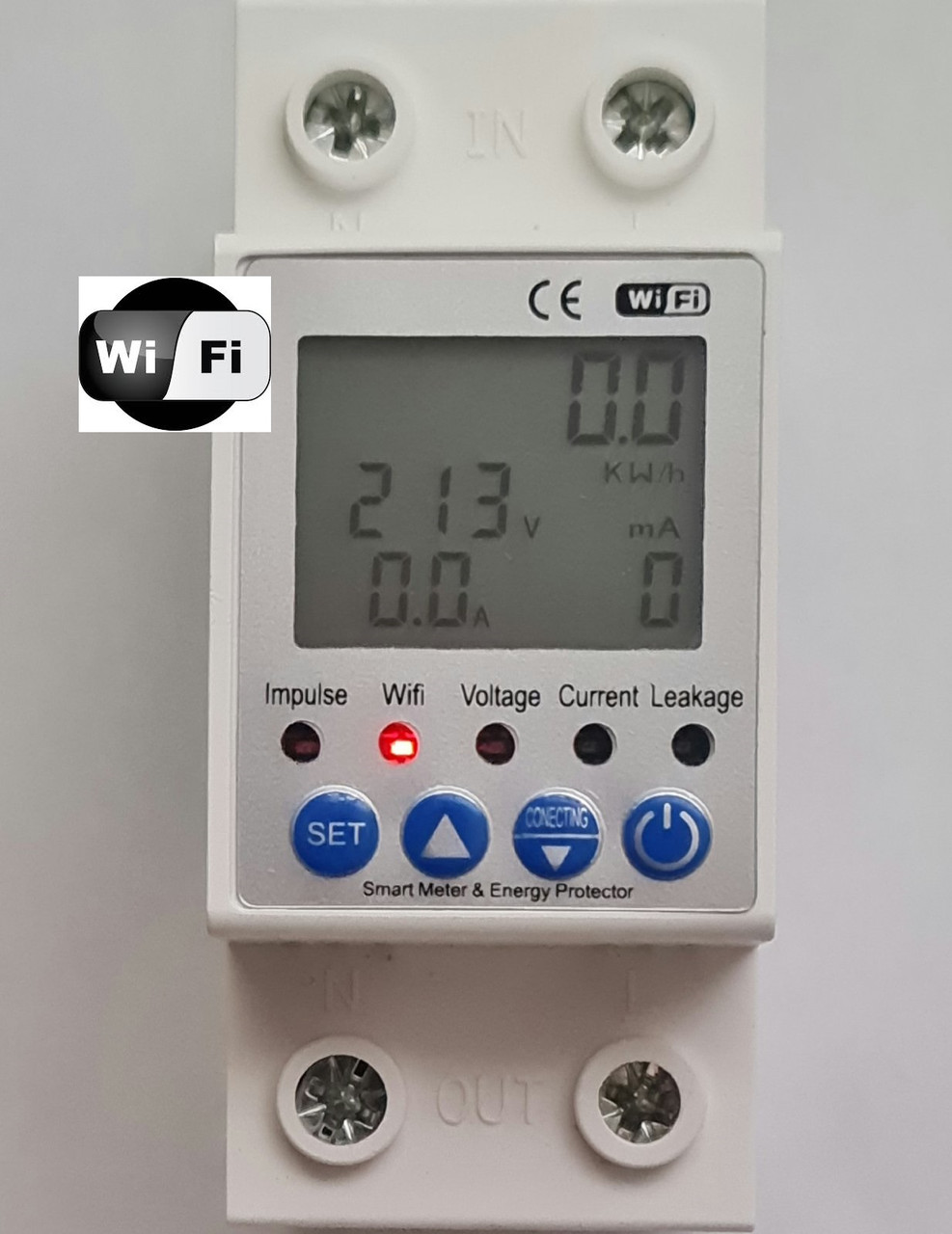 Таймер + реле напруги 63A + енергометр з екраном Lemanso на DIN-рейку з wi-fi LM6357 Розумний дім Tuya, фото 1