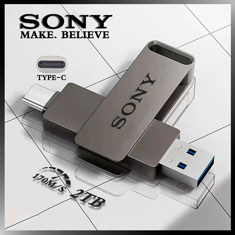 Флеш накопичувач-пам'ять 2в1 SONY у металевому корпусі USB3.0 + TYPE-C 2TB, фото 1