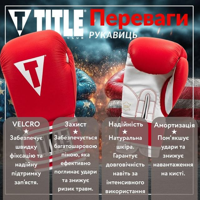 Боксерські рукавиці TITLE Boxing Pro Style Leather Gloves3.0 Red/White 14 oz (бинти 4м. в комплекті) 2 6771490940 w640 h2048 lets win this. 3