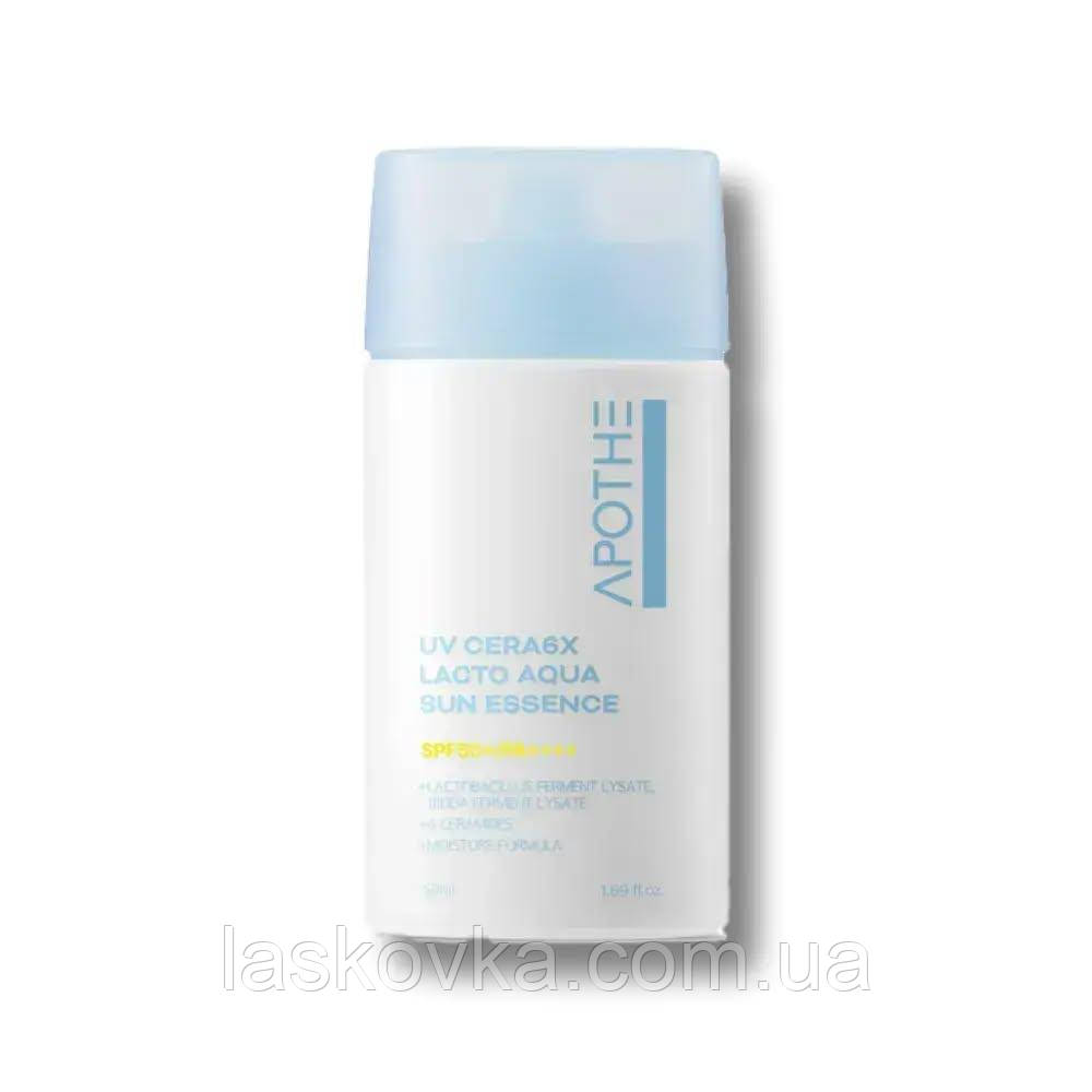 Apothe UV Cera 6x Lacto Aqua Sun Essence Сонцезахисна есенція з гідратуючим ефектом 50ml, фото 1