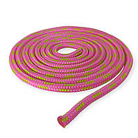 Скакалка гімнастична 3 м рожево-зелена TS02-mr-lgr
