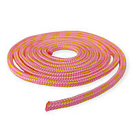 Скакалка гімнастична 3 м рожево-жовта TS02-pk-ye