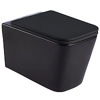 Підвісний унітаз Mixxus Premium Quadro-0302-R Black із системою змиву RIMLESS 530x360mm (MP6455)