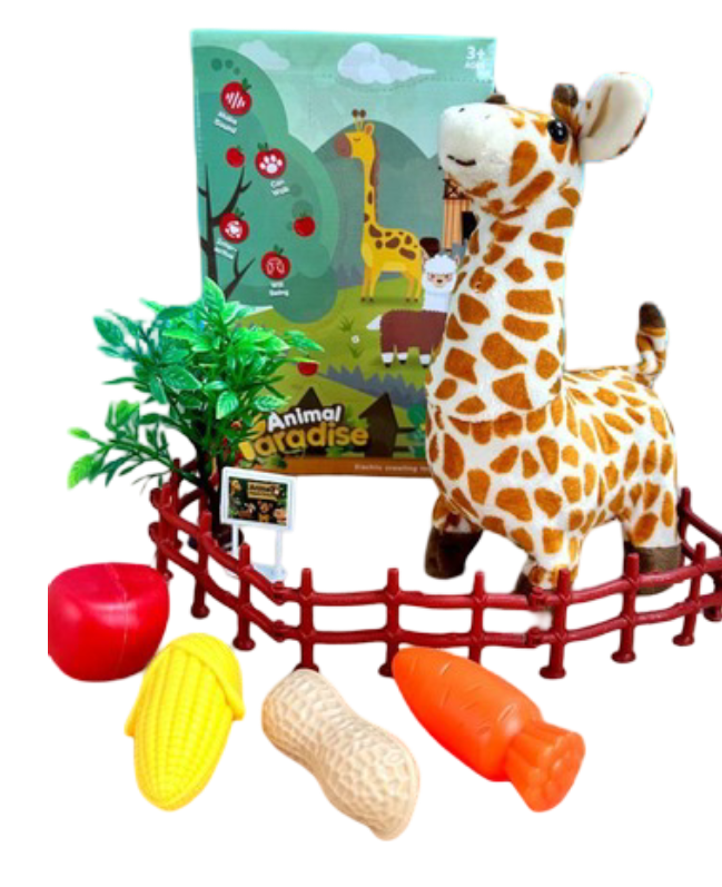 Жираф інтерактивний RA 010-4 (ходить, махає хвостиком, мелодія, аксесуари), фото 1