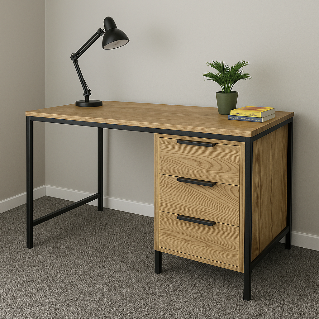 Письмовий стіл "Loft" з масиву ясена на 3 шухляди, фото 1