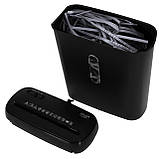 Шредер знищувач паперу та дисків 6 мм нарізка одночасно до 6 аркушів бак 8 л, фото 4