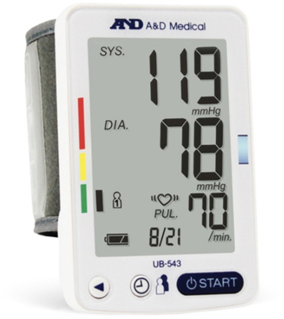Тонометр автоматичний на зап'ястя AND UB-543 з індикатором аритмії, Японія