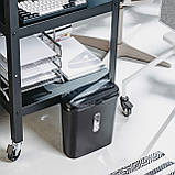 Шредер знищувач паперу та дисків 6 мм нарізка одночасно до 6 аркушів бак 8 л, фото 7