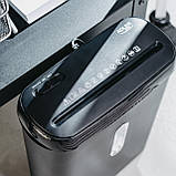 Шредер знищувач паперу та дисків 6 мм нарізка одночасно до 6 аркушів бак 8 л, фото 8