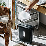 Шредер знищувач паперу та дисків 6 мм нарізка одночасно до 6 аркушів бак 8 л, фото 9