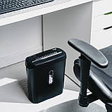 Шредер знищувач паперу та дисків 6 мм нарізка одночасно до 6 аркушів бак 8 л, фото 10