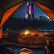 Антимоскітна лампа на акумуляторі з 3 режимами підсвічування Чорна, фото 7