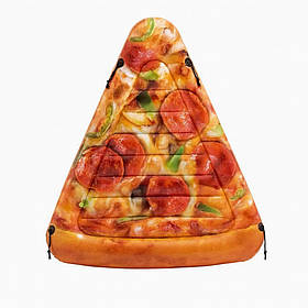 Надувний плотик Intex 58752 Піца 175×145 см — яскравий матрац у вигляді шматочка піци