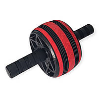 Ролик для преса одноколесний чорно-червоний з килимком PO-1613-red