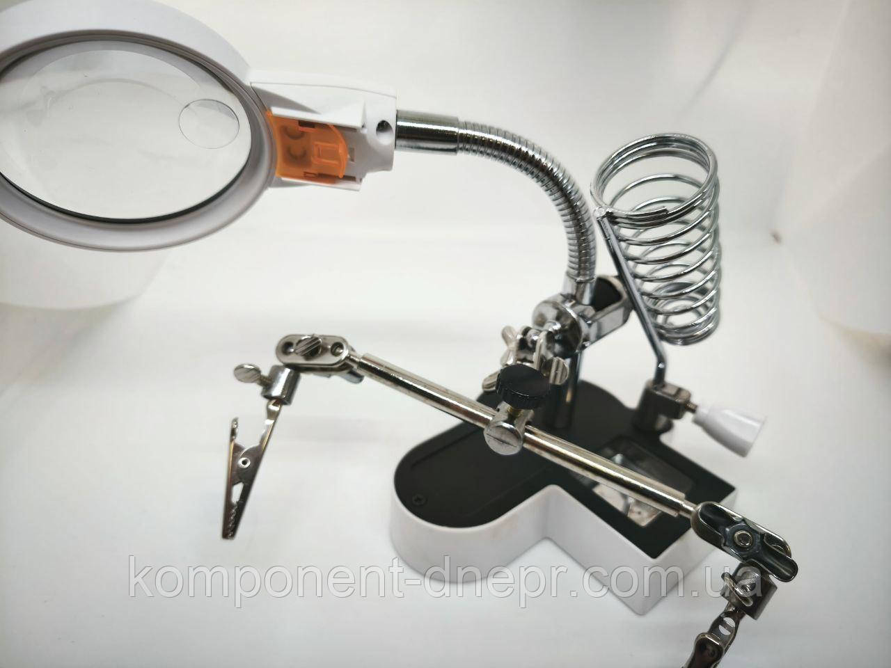 Тримач "тритья рука" MG16126-AC2 з підсвіткою + підставка паяльника, фото 1