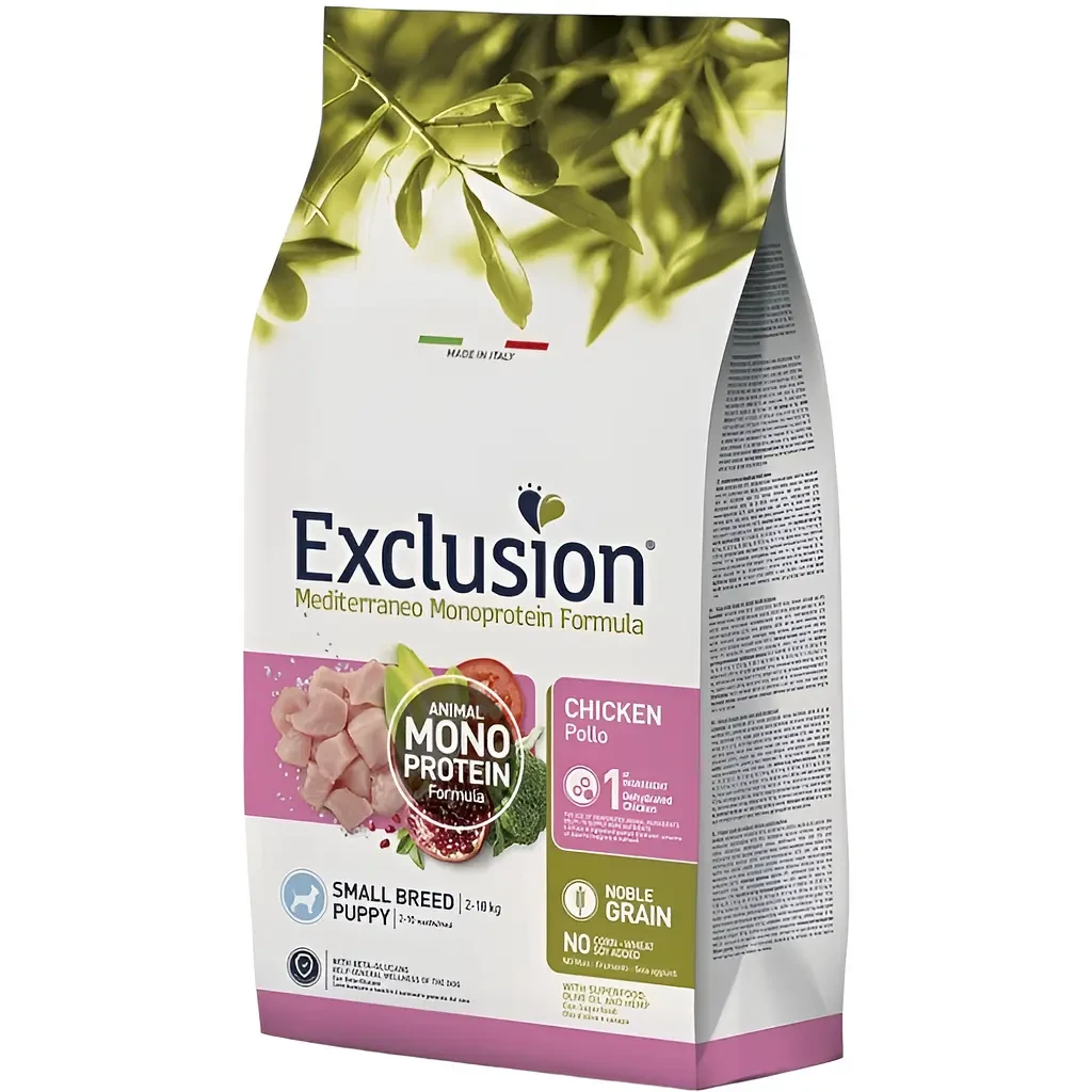 РОЗПРОДАЖ !!! Сухий корм Exclusion Puppy Chicken Small Breed для цуценят дрібних порід з куркою 2 кг, фото 1