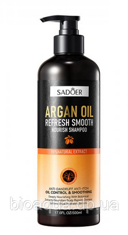 Шампунь  для волосся  проти лупи SADOER Refresh Smooth з аргановою олією 500 мл