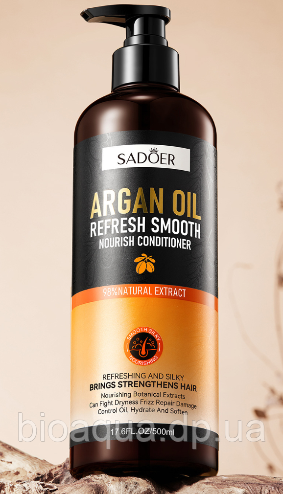 Кондиціонер  для зміцнення волосся   SADOER Refresh Smooth з аргановою олією 500 мл