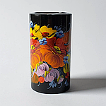 Свічник для чайної свічки ручної роботи в техніці Петриківський розпис Сапфір СК-11