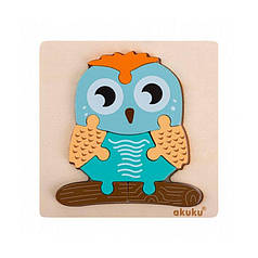 Дерев'яний пазл Akuku A0601, Сова