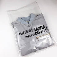 Пакет прозорий з клейкою стрічкою та брендуванням під друк логотипу для одягу та іншої упаковки 20х30 см, фото 3