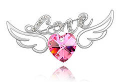 Брошка «LOVE» зі стразами