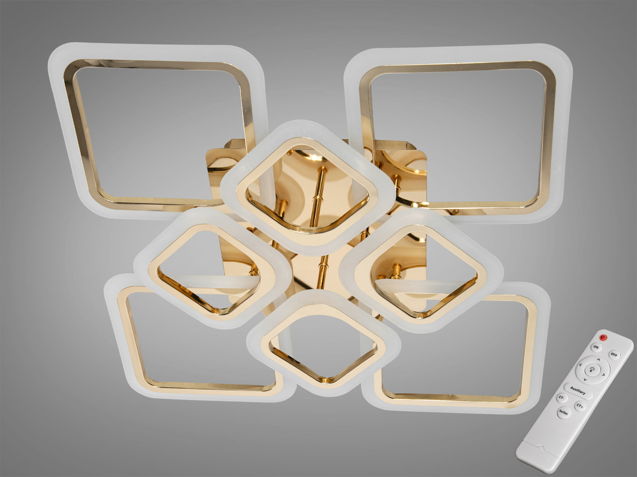 Світлодіодна люстра на пульті з підсвіткою, 105W, золотиста, фото 1