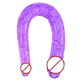 Фалоімітатор для подвійного проникнення, Фіолетовий двосторонній фалос, Ділдо реаліст, Інтимні іграшки, фото 4