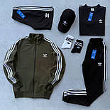 Чоловічий спортивний костюм комплектом футболки+шорти та шкарпетки весна-літо 6в1 Туреччина червоний. Живе фото, фото 2