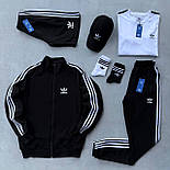 Чоловічий спортивний костюм комплектом футболки+шорти та шкарпетки весна-літо 6в1 Туреччина червоний. Живе фото, фото 3