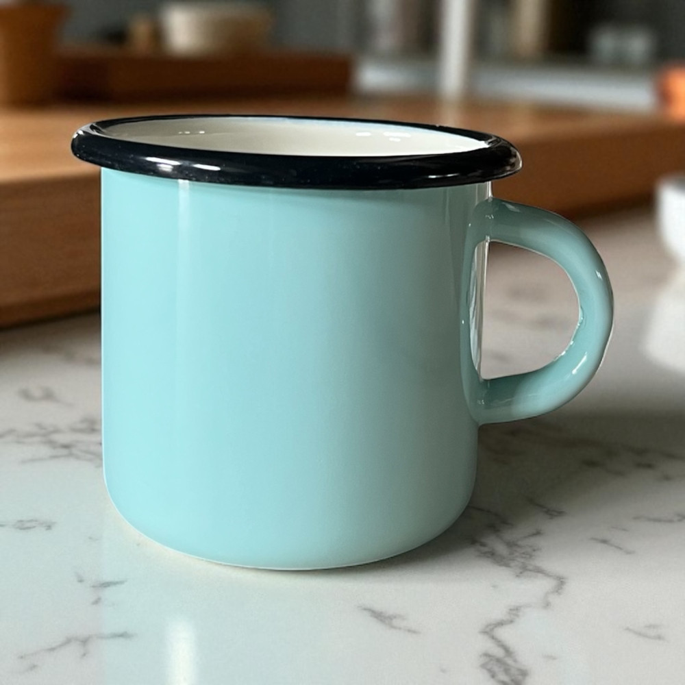 Кружка 0.4л емальована бірюза з плоским дном 01031/4