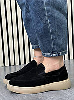 Туфлі лофери " ШКІРА " жіночі 6 пар у ящику чорного кольору 37-41, фото 2