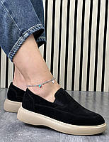 Туфлі лофери " ШКІРА " жіночі 6 пар у ящику чорного кольору 37-41, фото 4