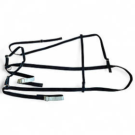 Наритник для коня подвійний чорний нейлоновий (напівшора, шлея)