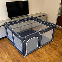 Манеж дитячий великий 120х120 Сухий басейн огорожу для дитини Сірий (MGM01)